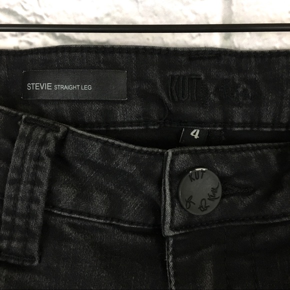 Kut From The Kloth Stevie Straight Leg Black Jeans - Picture 4 of 8